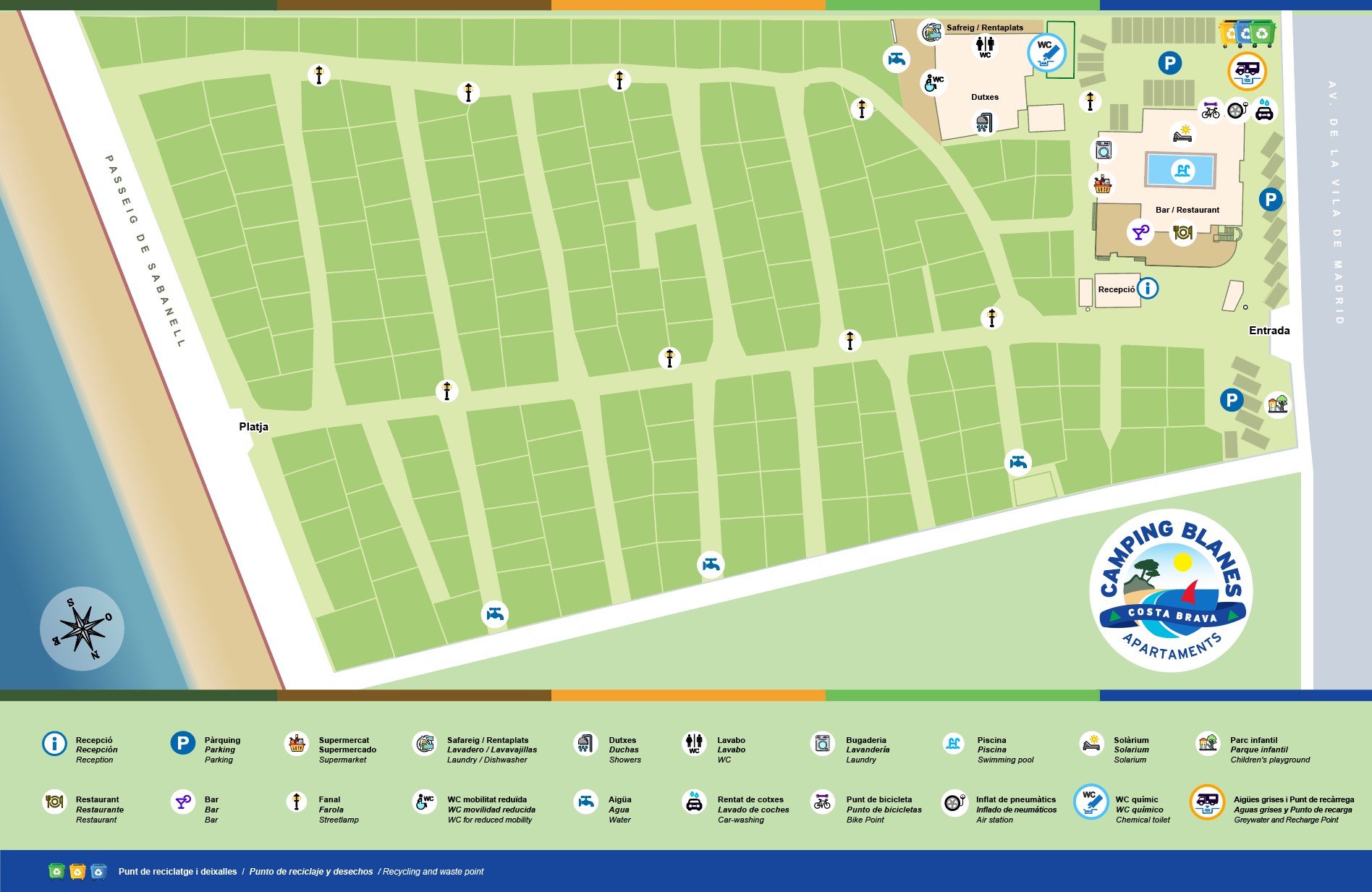 mapa Càmping Blanes