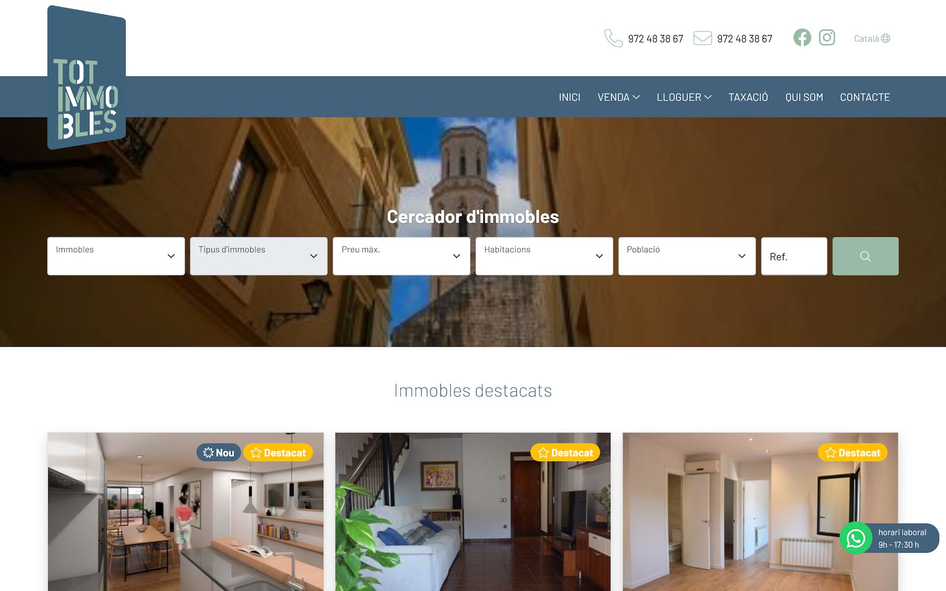 Portal web per a immobiliària a Girona