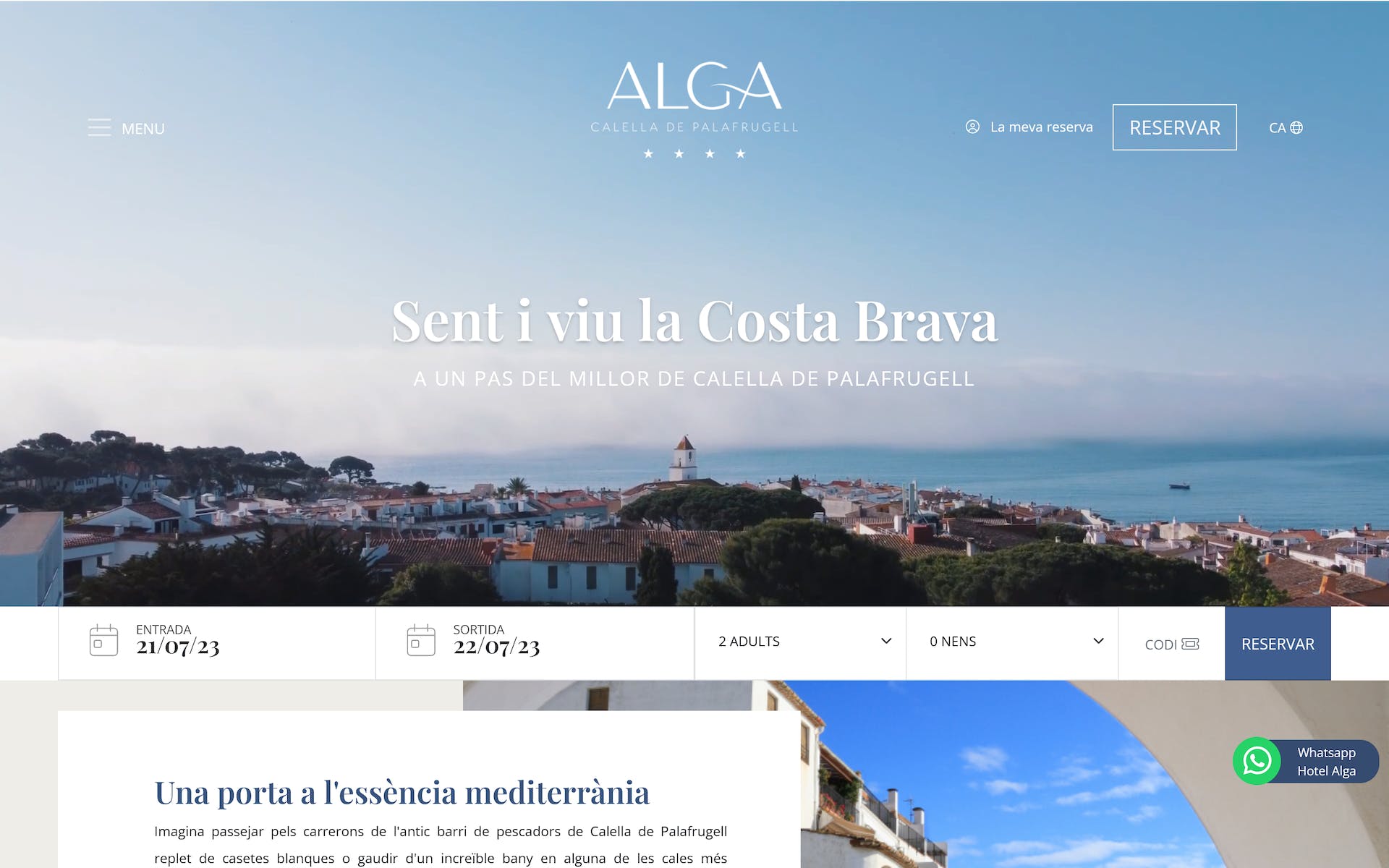 Web para hotel de la Costa Brava