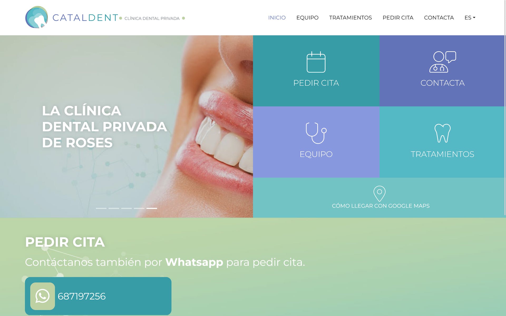 Elaboración de sitio web para clínica dental