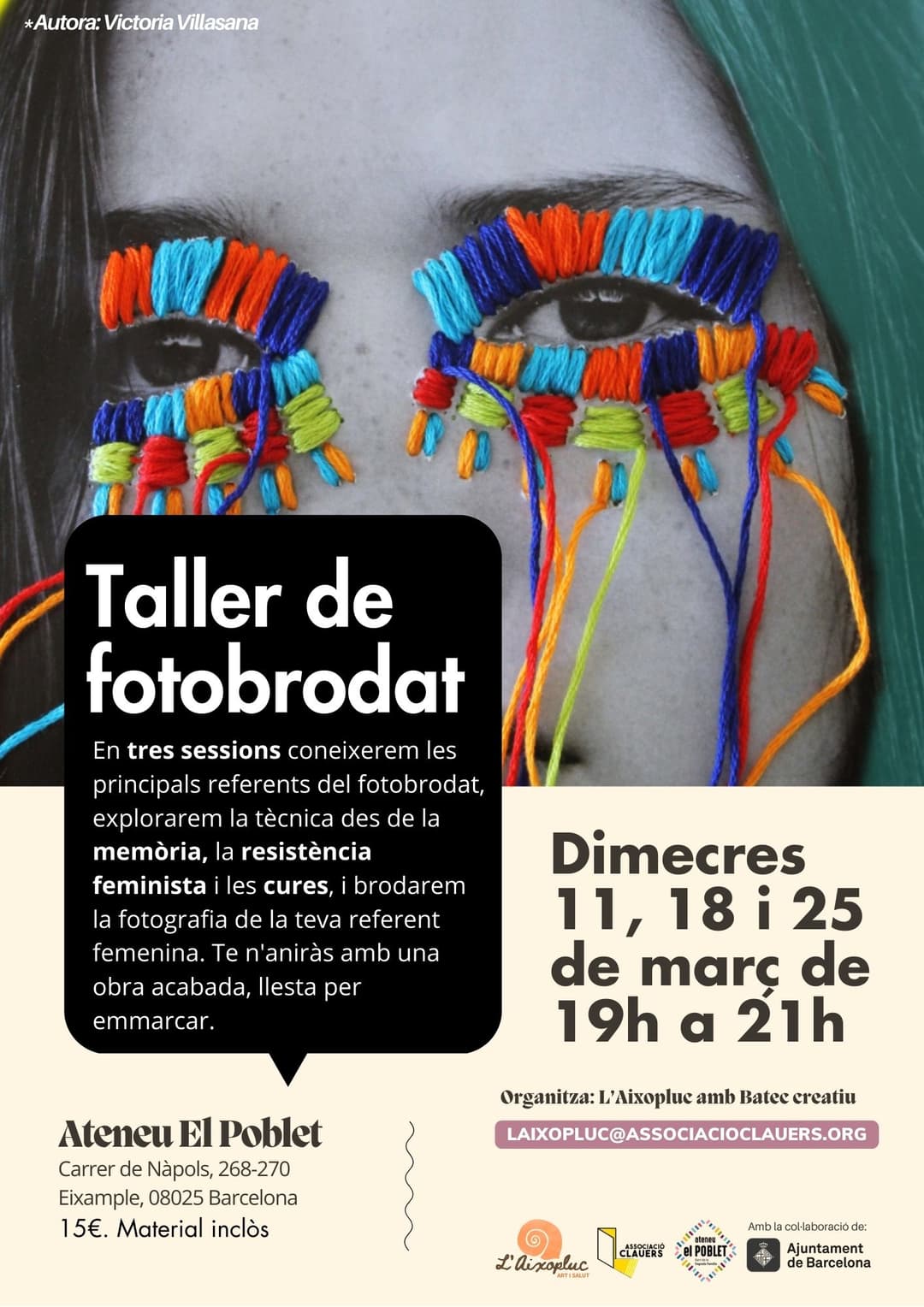 Taller de Fotobrodat - Cosir memòria, brodar resistència: un homenatge brodat a qui t'inspira