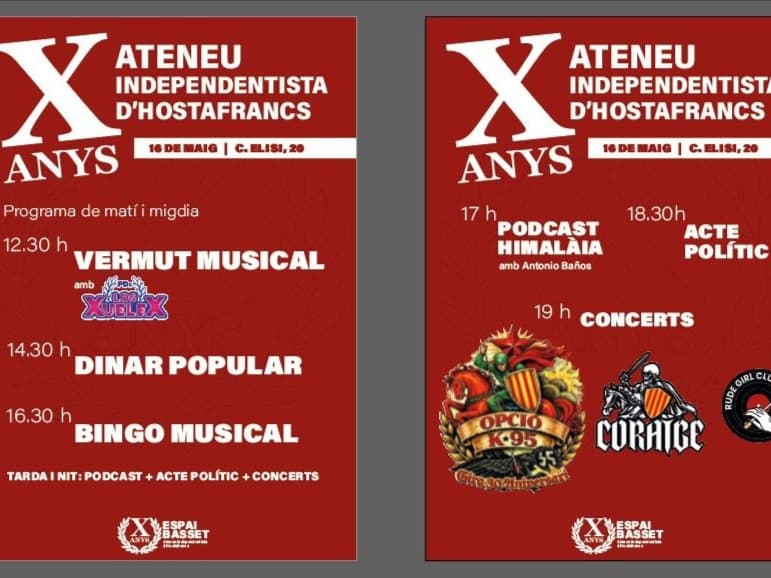 Dinar popular X aniversari Ateneu d'Hostafrancs