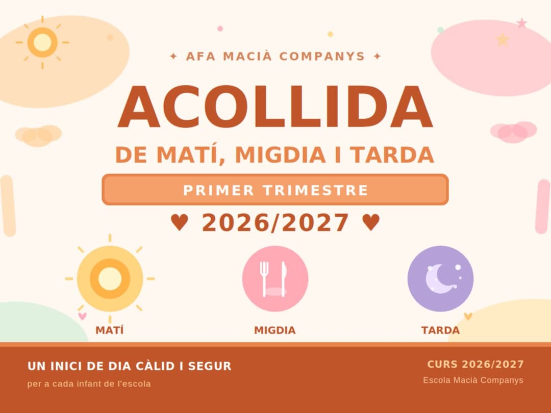 AULA ACOLLIDA I COMPLEMENTÀRIA DE SETEMBRE A DESEMBRE.
