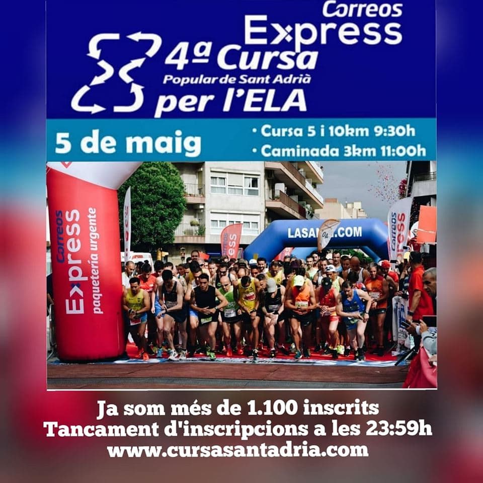 Img - Cerca de 1.100 inscritos en la 4a cursa Correos Express Sant Adrià por la Ela 05/05/19