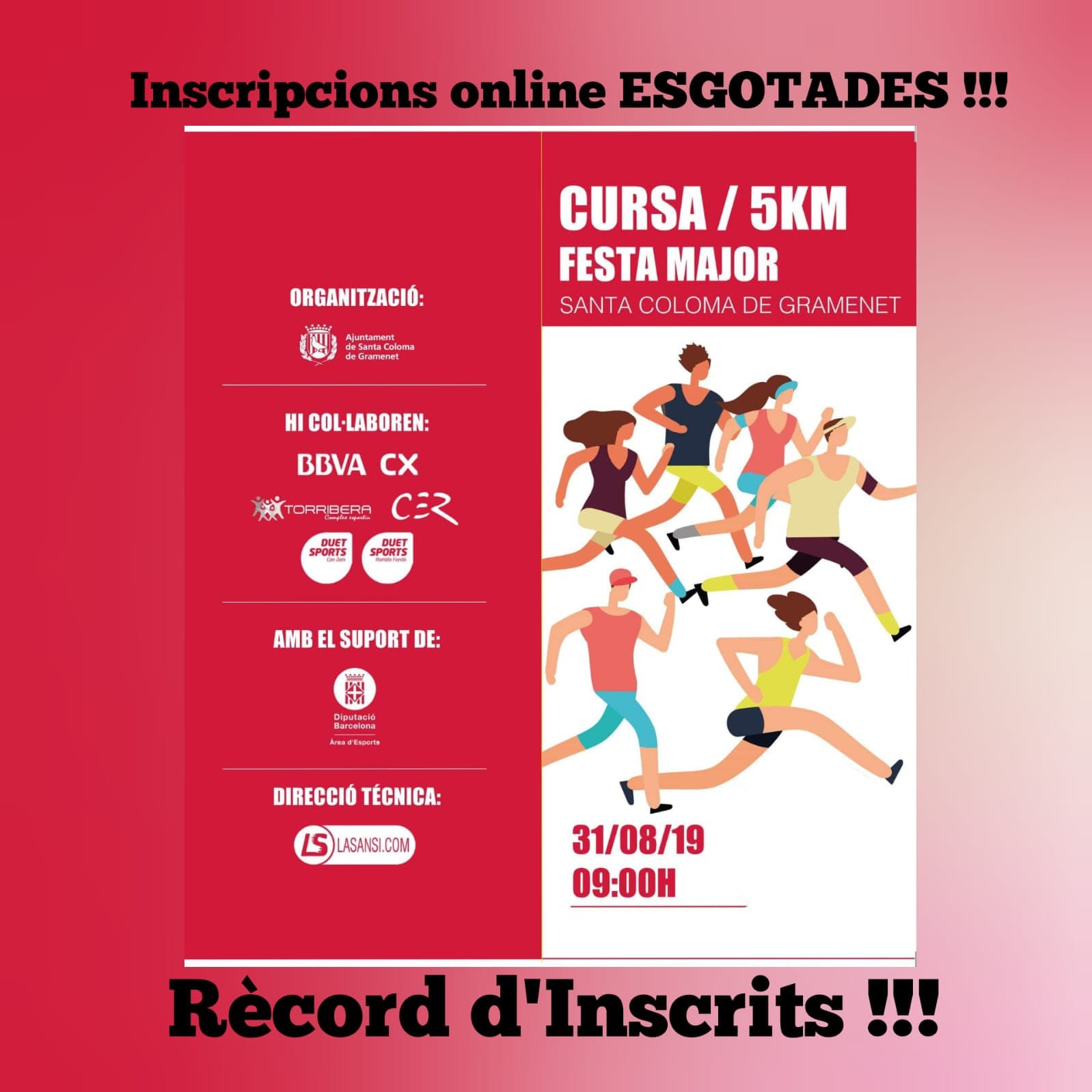 Img - Inscripciones CERRADAS online hoy 3 de agosto a falta de 30 días para la carrera, con RÉCORD de inscrit@s, con un destacable 35% de mujeres.